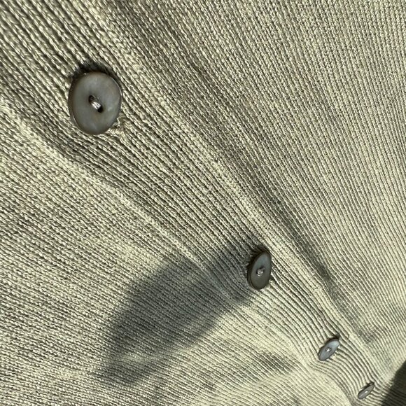J Jill Sweater Cardigan Size Small Petite Sage Green Button Short Sleeve Light - Picture 6 of 11
